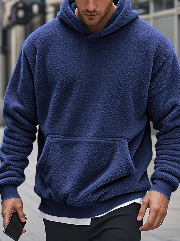 Men's Sherpa Fleece Hoodie | Plush Pullover | Warm Winter Loungewear
