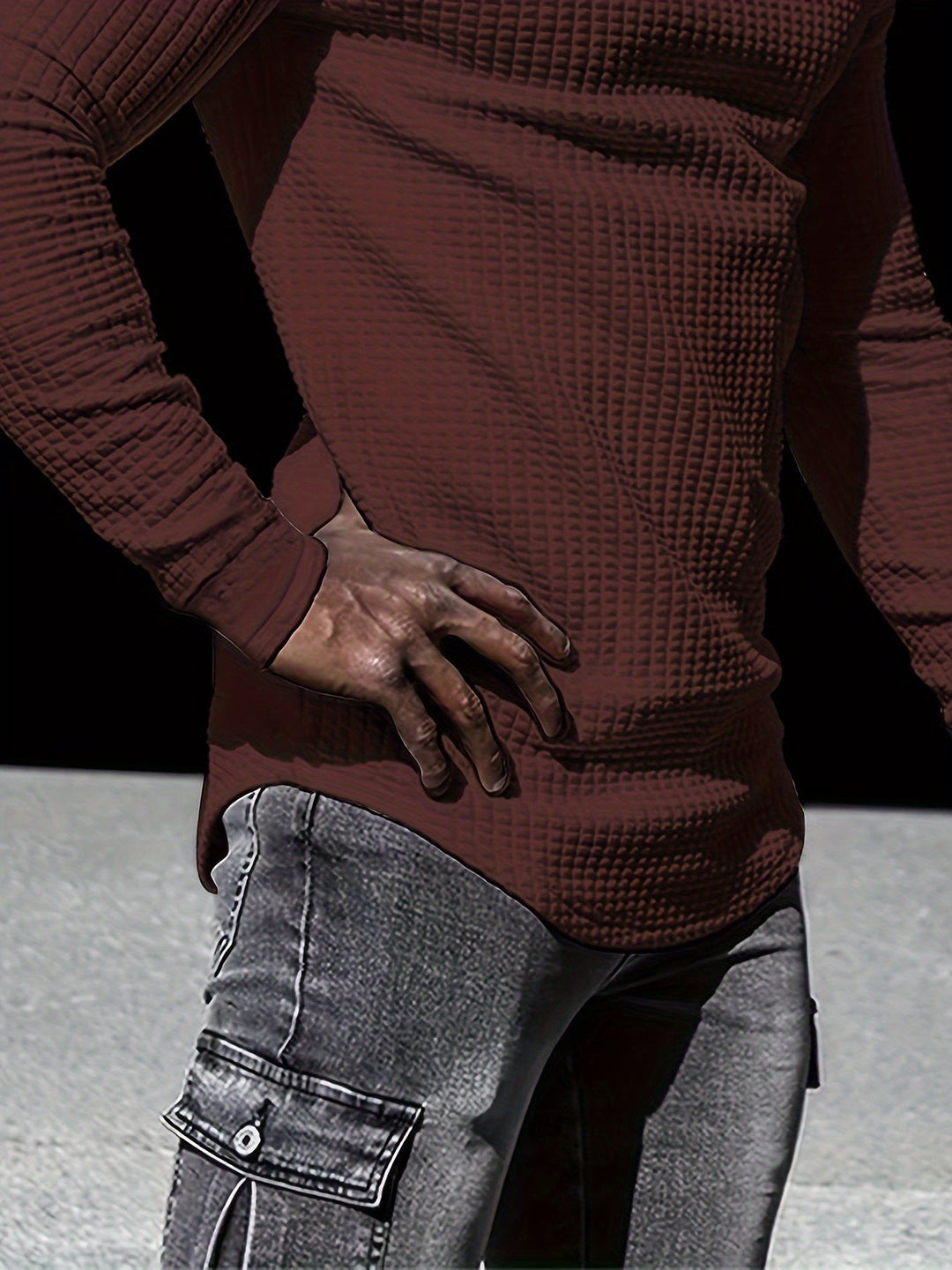 Men’s Athletic Half-Zip Pullover | Lightweight Stretch Waffle Knit | Slim Fit Training Top