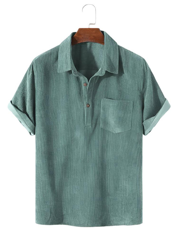 Men’s Corduroy Polo Shirt | Short Sleeve | Casual Smart Top
