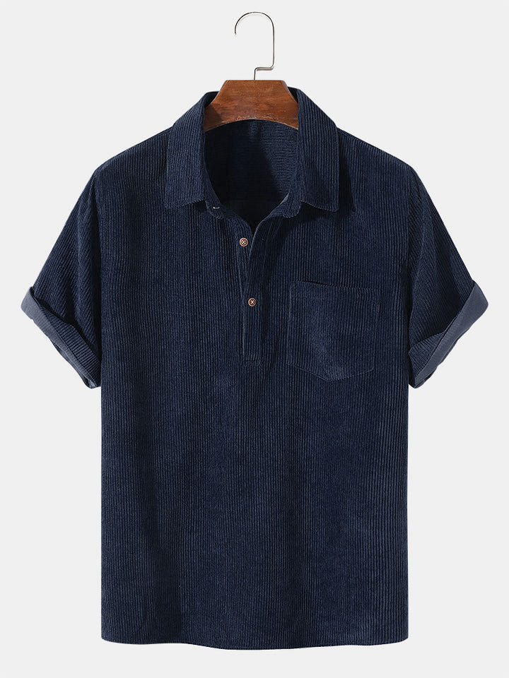 Men’s Corduroy Polo Shirt | Short Sleeve | Casual Smart Top