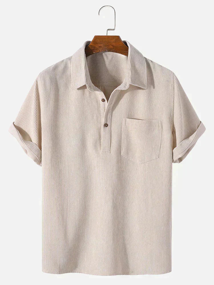 Men’s Corduroy Polo Shirt | Short Sleeve | Casual Smart Top