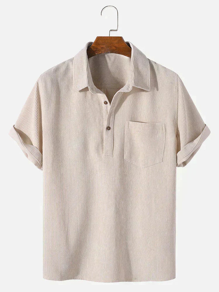 Men’s Corduroy Polo Shirt | Short Sleeve | Casual Smart Top