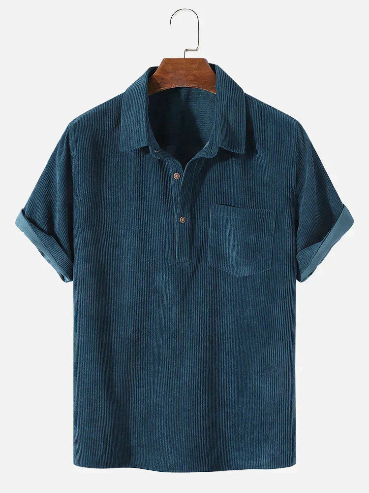Men’s Corduroy Polo Shirt | Short Sleeve | Casual Smart Top