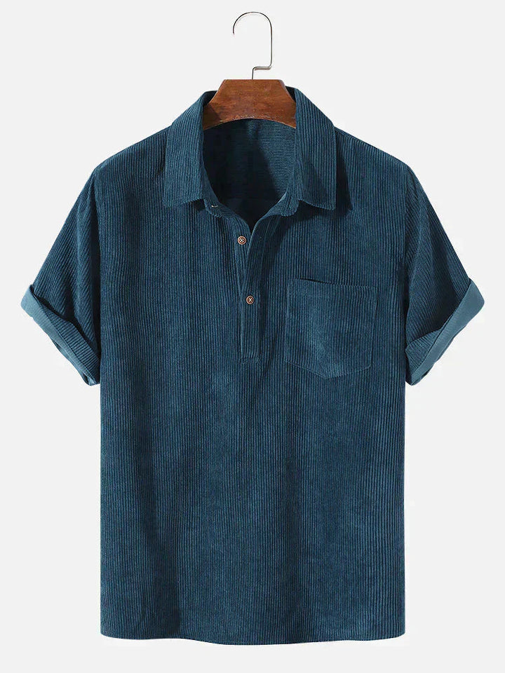 Men’s Corduroy Polo Shirt | Short Sleeve | Casual Smart Top