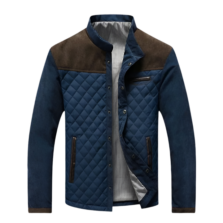 Veste matelassée pour homme | Épaules contrastées en daim | Vêtement d'extérieur décontracté et élégant