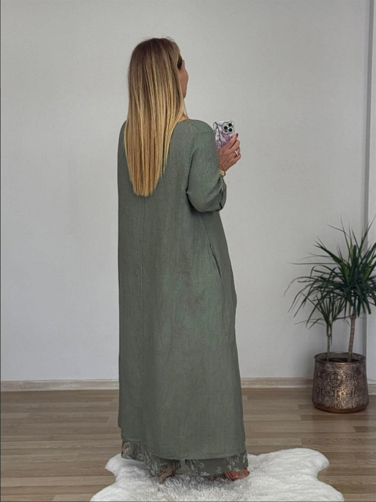 Ulina - Casual Set with Irregular Top and Wide Leg Pants