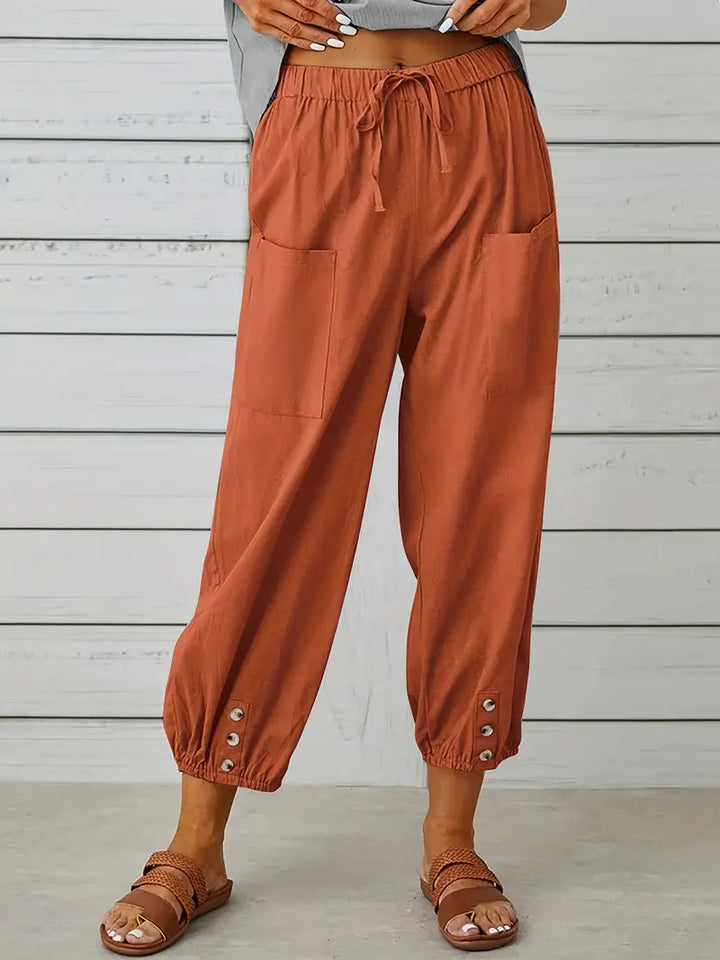 Women's Cropped Jogger Pants | Lightweight Elastic Waist | Casual Summer Lounge Pants