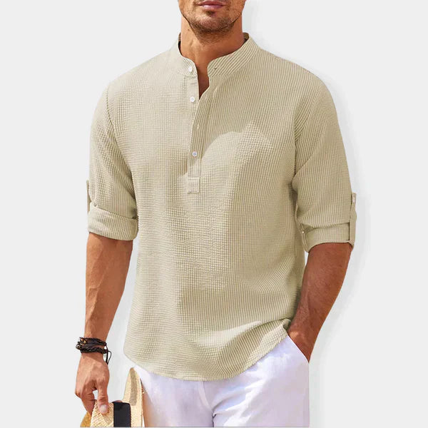 Men’s Lightweight Henley Shirt | 3-Button Collar | Breathable Everyday Essential