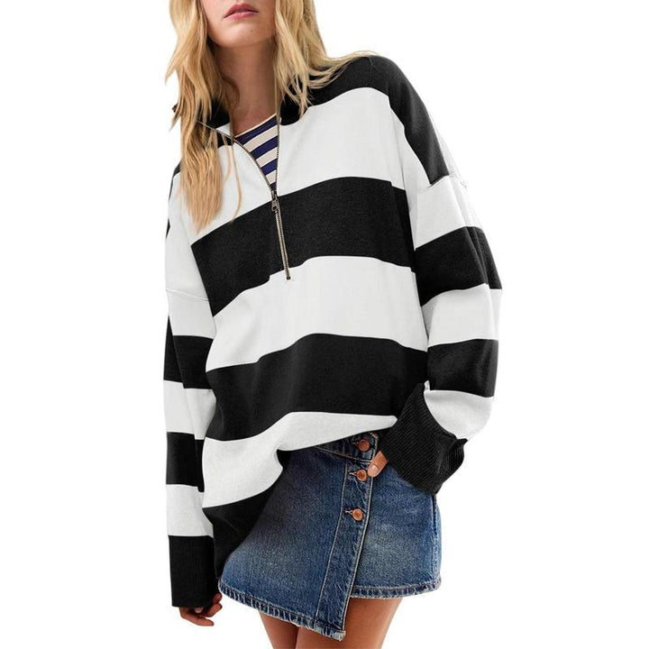 AUTUMN™- Stylish Oversized Turtleneck Sweater with Half Zipper Detail