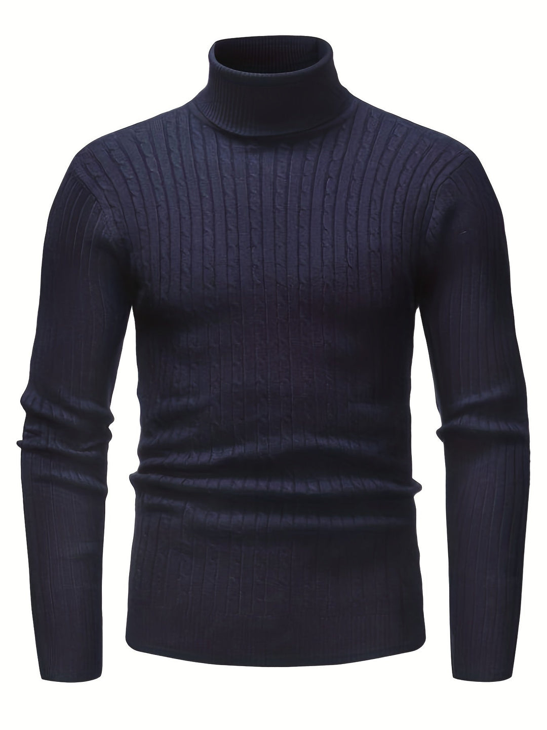 Men’s Cable Knit Turtleneck Sweater | Slim Fit Winter Pullover