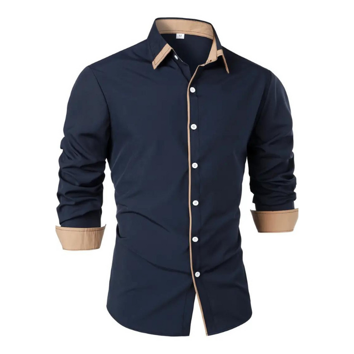 Men’s Button-Up Dress Shirt | Slim Fit | Contrast Cuff & Collar Detail