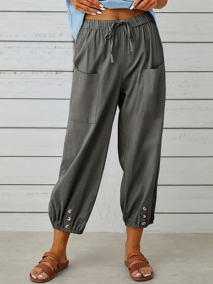 Women's Cropped Jogger Pants | Lightweight Elastic Waist | Casual Summer Lounge Pants