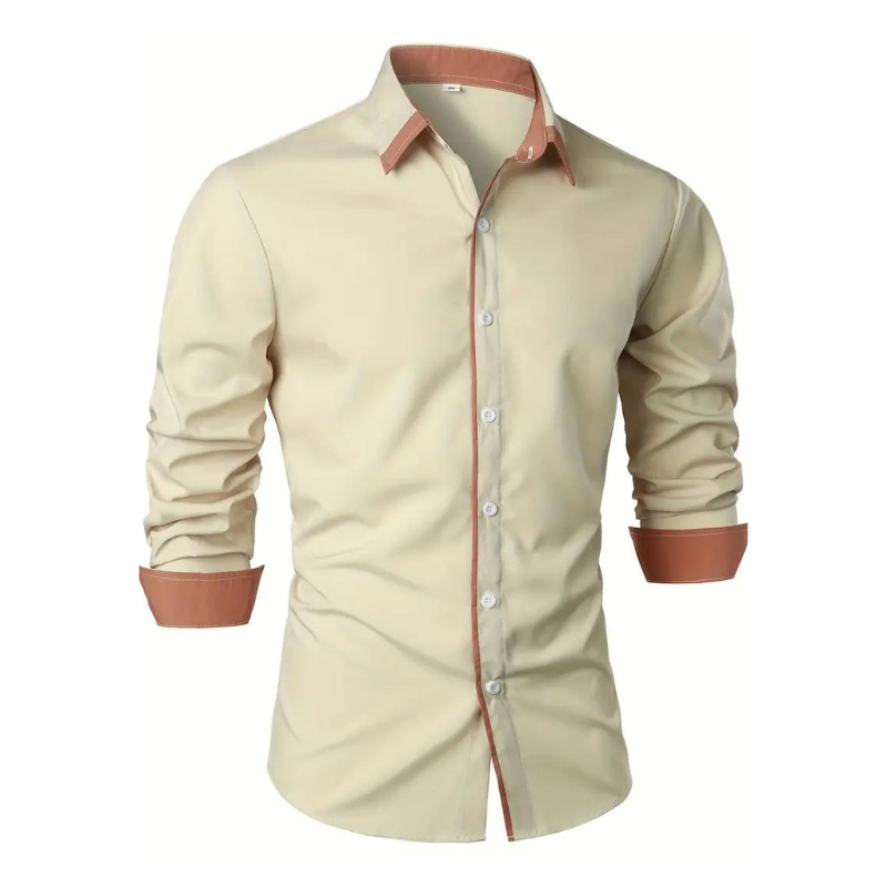 Men’s Button-Up Dress Shirt | Slim Fit | Contrast Cuff & Collar Detail