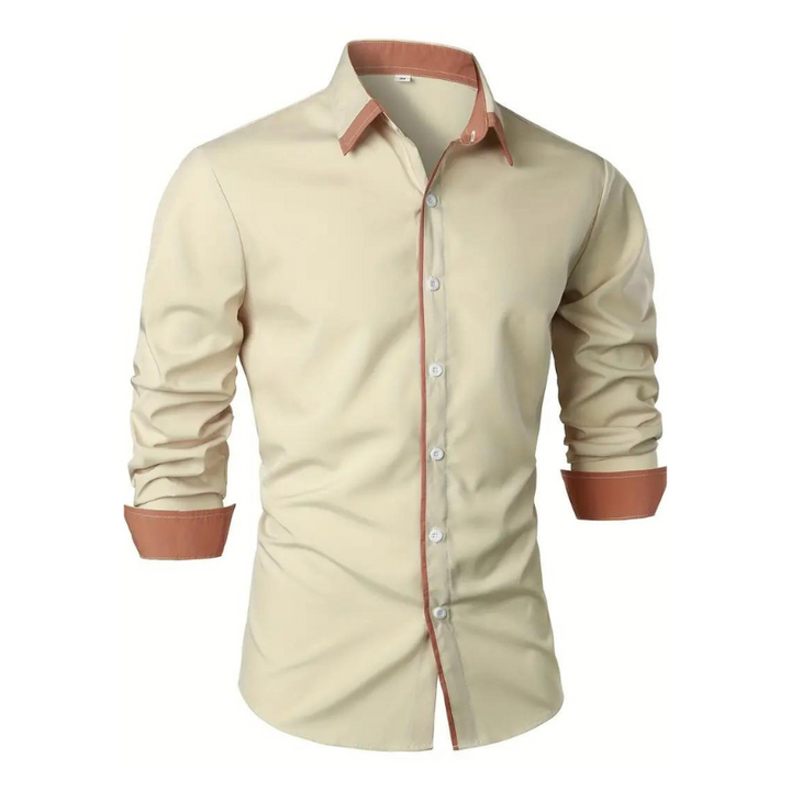 Men’s Button-Up Dress Shirt | Slim Fit | Contrast Cuff & Collar Detail