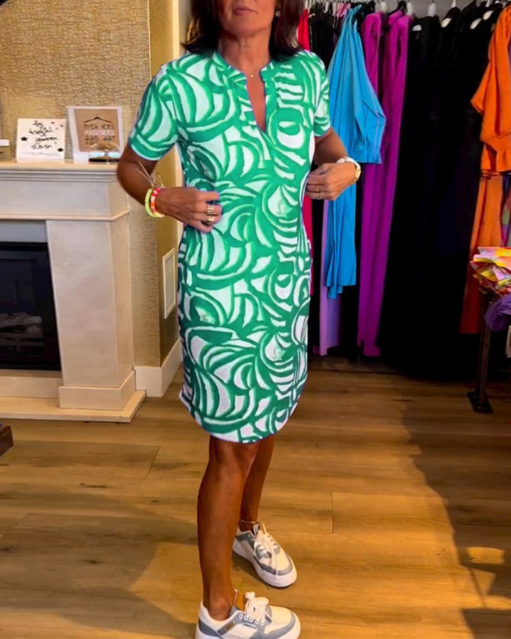 Mira - Printed V-neck dress