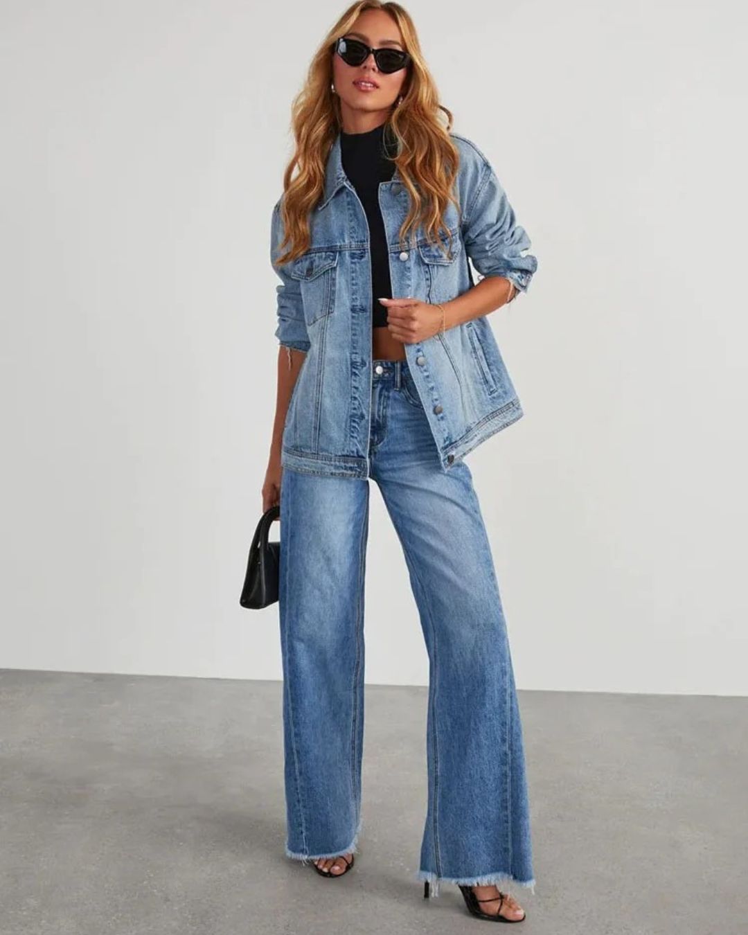 High-Rise Wide-Leg Jeans | Frayed Hem Denim | Relaxed Fit