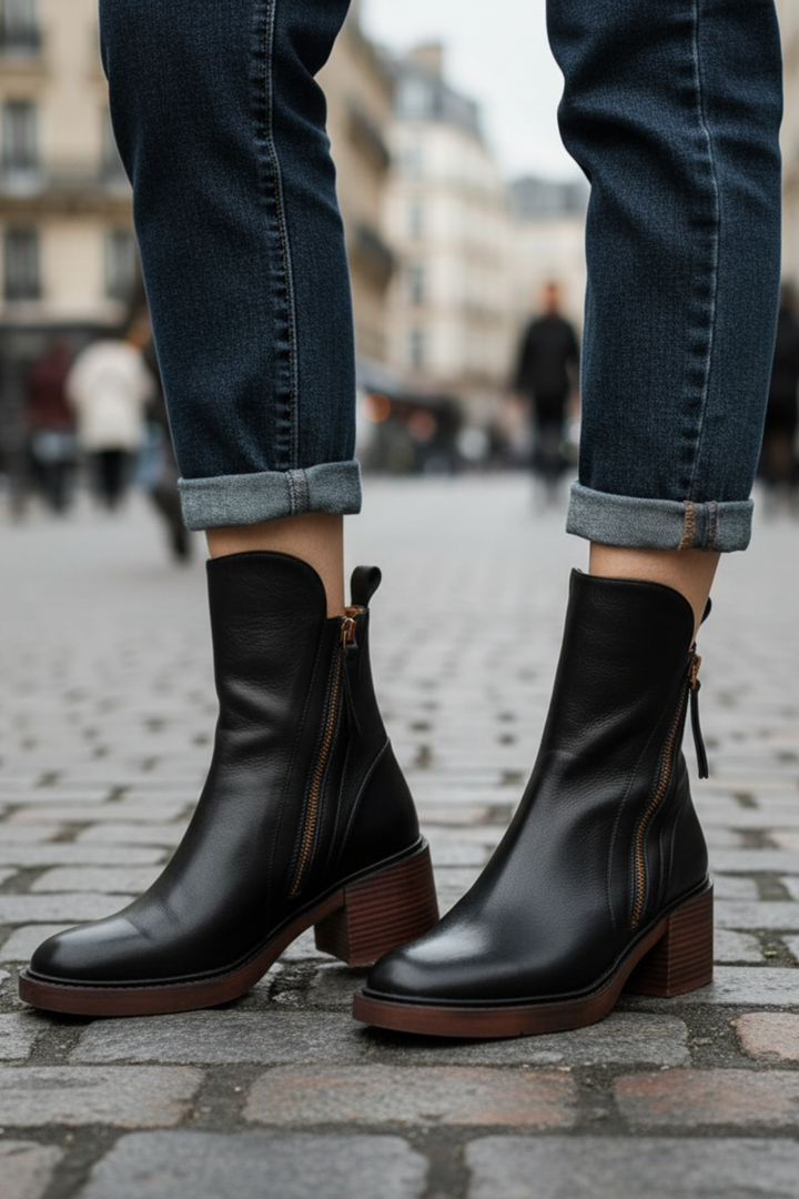 Helara - Stylish and Comfortable Black Leather Boots
