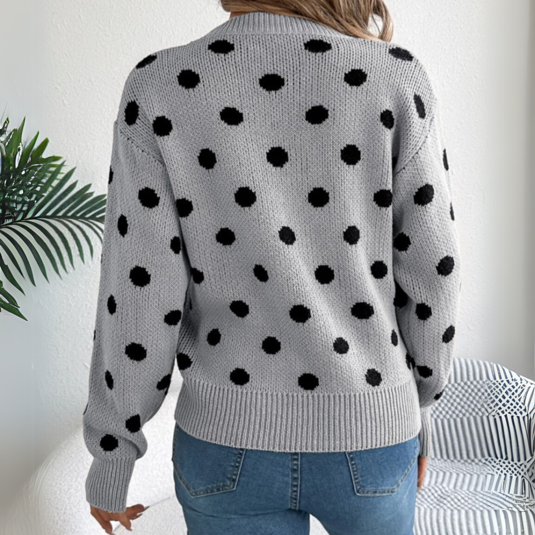Maud - Elegant and Comfortable Polka Dot Knitted Sweater