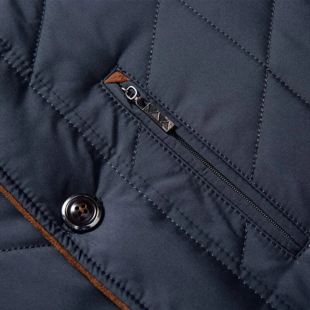 Men's Quilted Stand Collar Jacket | Insulated Lining | Lightweight Fall Outerwear