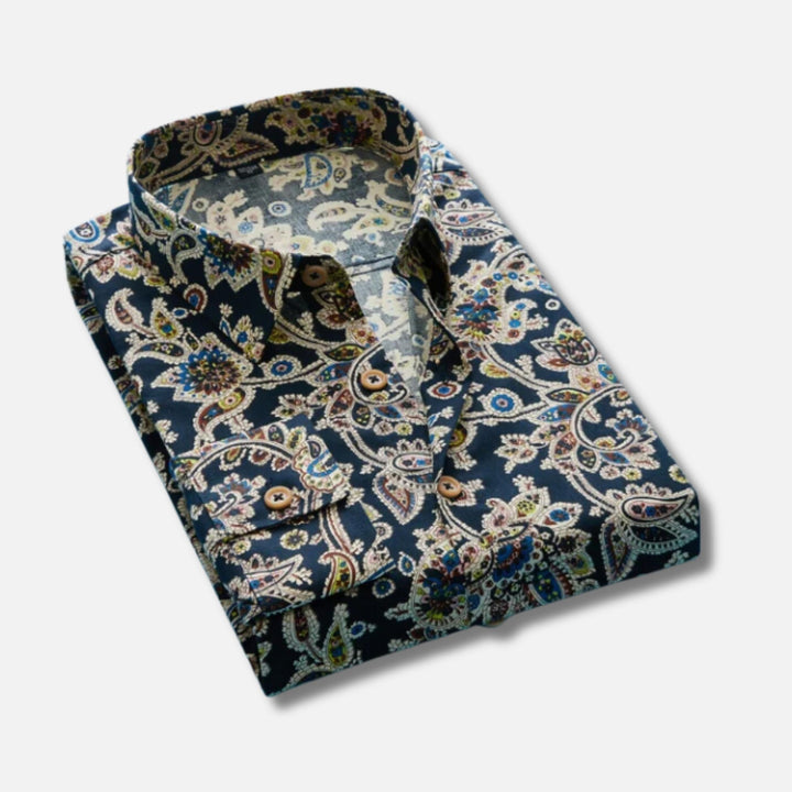 Men’s Long Sleeve Floral Shirt | Slim Fit Cotton Dress Shirt | Bold Statement Casualwear Canada