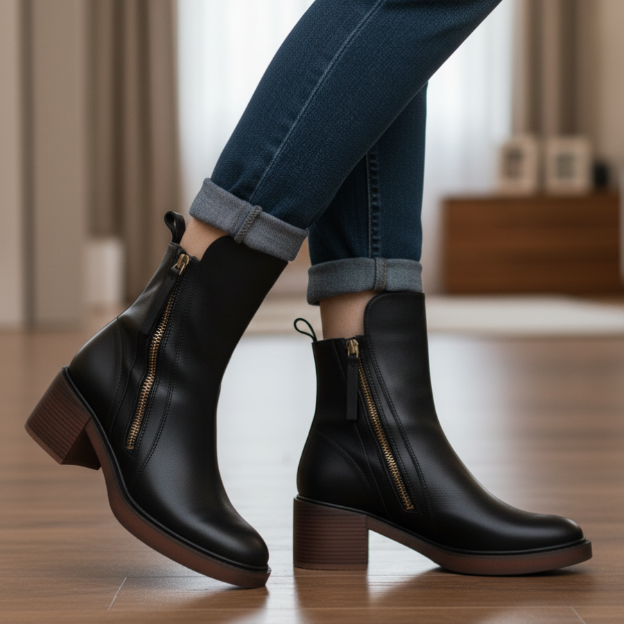 Helara - Stylish and Comfortable Black Leather Boots