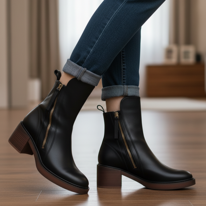 Helara - Stylish and Comfortable Black Leather Boots