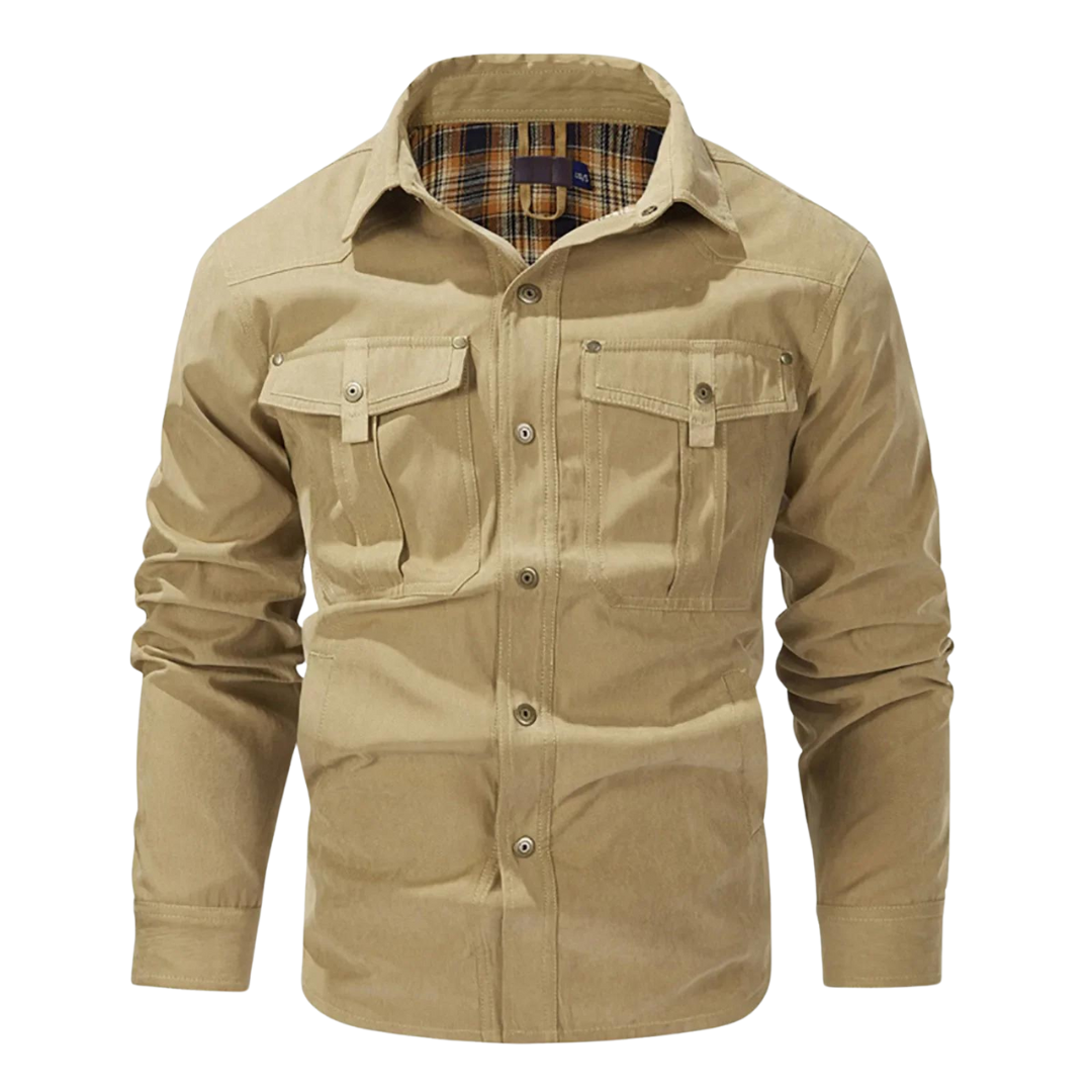 Men's Flannel-Lined Work Shirt | Heavy Cotton Twill | Fall Outerwear Layer