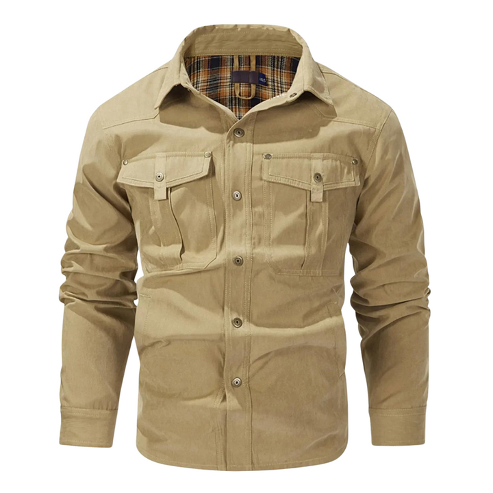 Men's Flannel-Lined Work Shirt | Heavy Cotton Twill | Fall Outerwear Layer