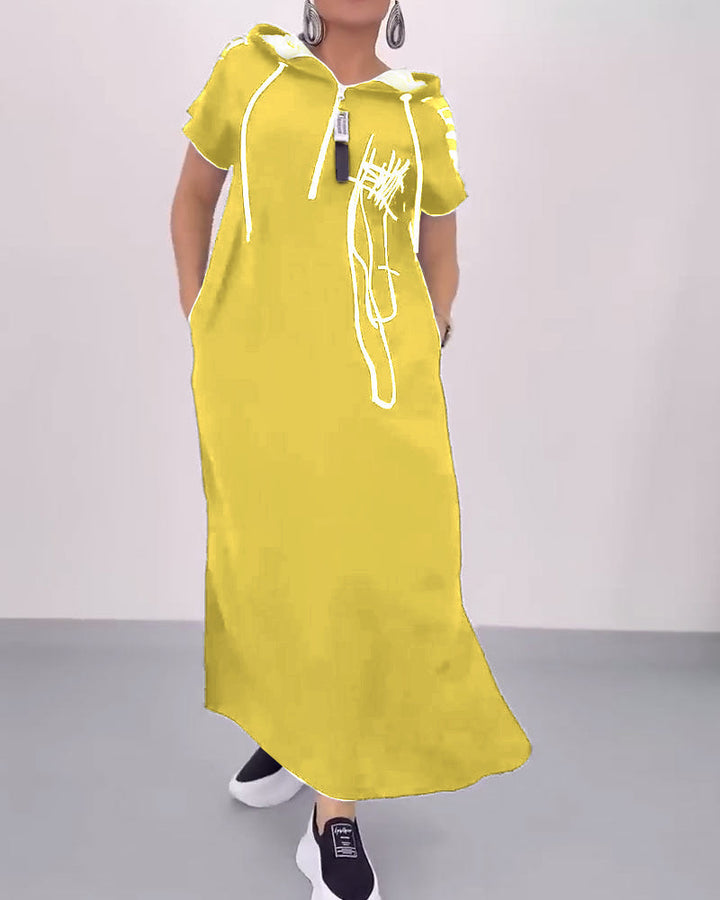 Ilana - Contrasting Maxi Dress with Zipper