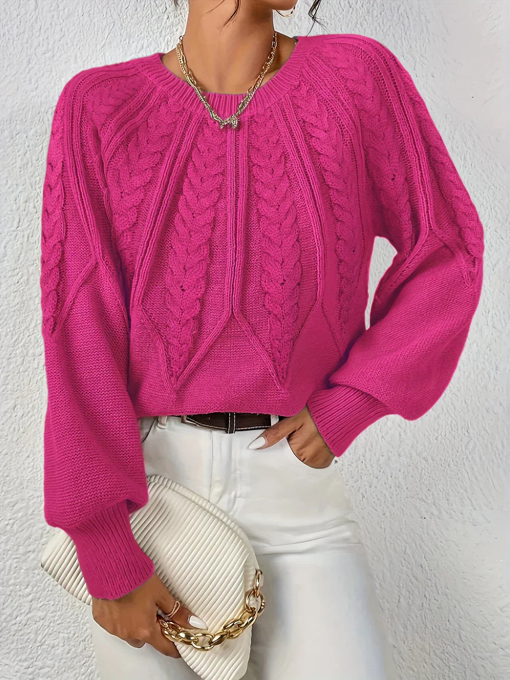 Cezanne - Women's Thick Puff Sleeve Sweater