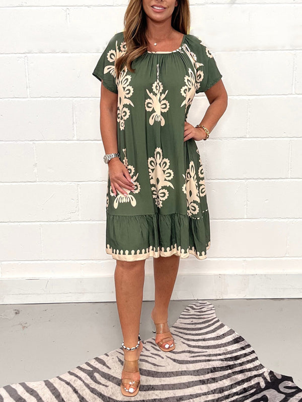 Freya - Vintage Printed Cotton Dress