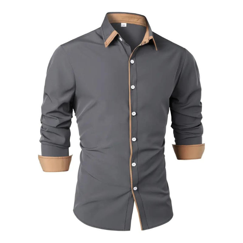 Men’s Button-Up Dress Shirt | Slim Fit | Contrast Cuff & Collar Detail
