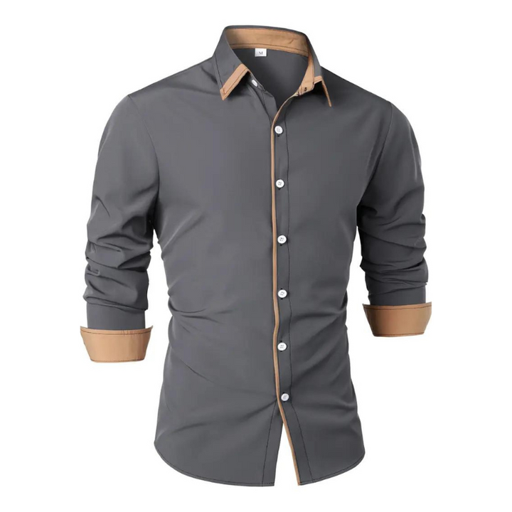 Men’s Button-Up Dress Shirt | Slim Fit | Contrast Cuff & Collar Detail