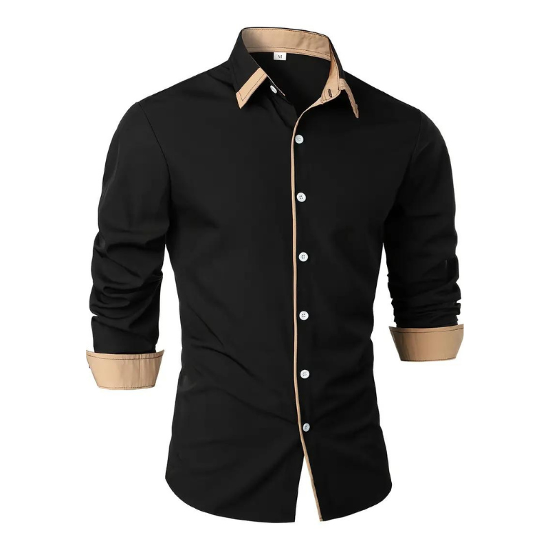 Men’s Button-Up Dress Shirt | Slim Fit | Contrast Cuff & Collar Detail