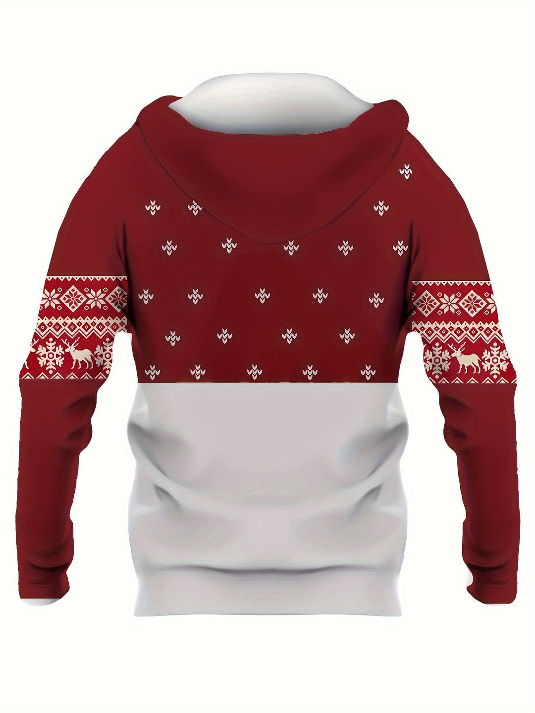Christmas Reindeer Hoodie | Fleece-Lined Pullover | Festive Holiday Sweatshirt