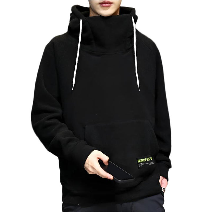 Men’s Oversized Funnel Neck Hoodie | High Collar Pullover | Casual Streetwear Fit