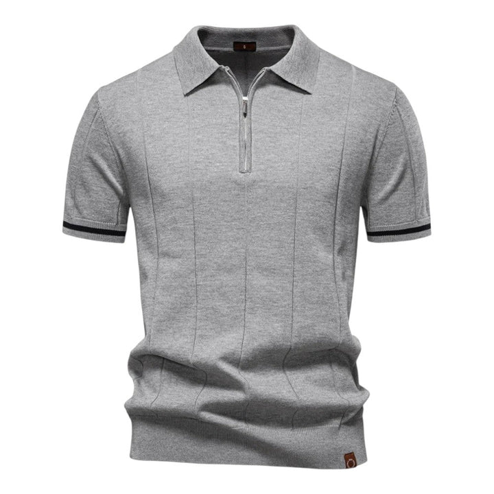 Knit Polo Shirt with Quarter Zip | Modern Casual Fit | Lightweight Comfort