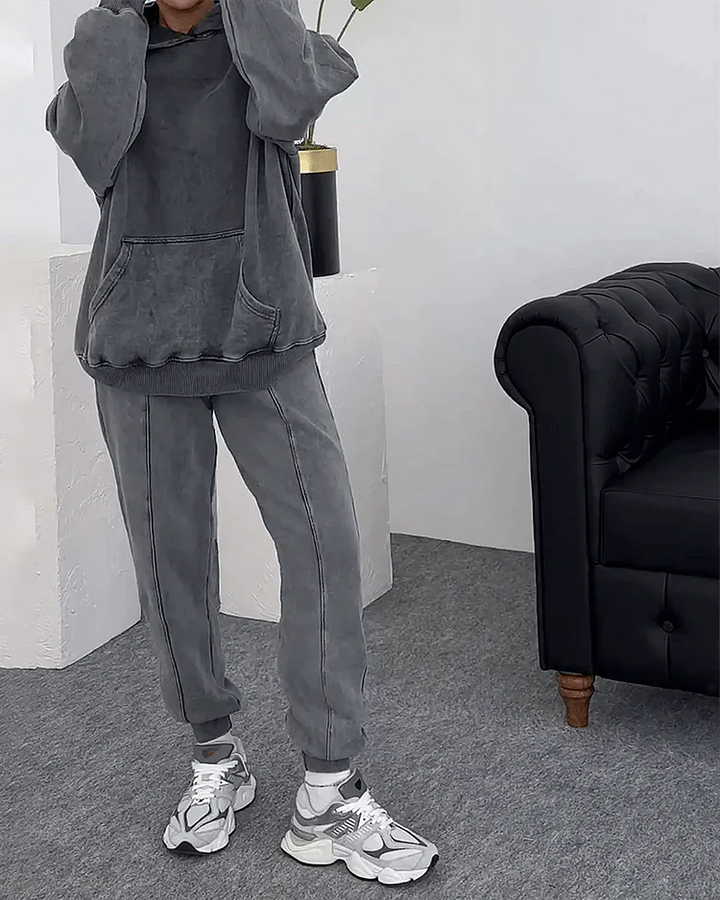 Oversized Hoodie & Joggers Set | Washed Look | Casual Loungewear