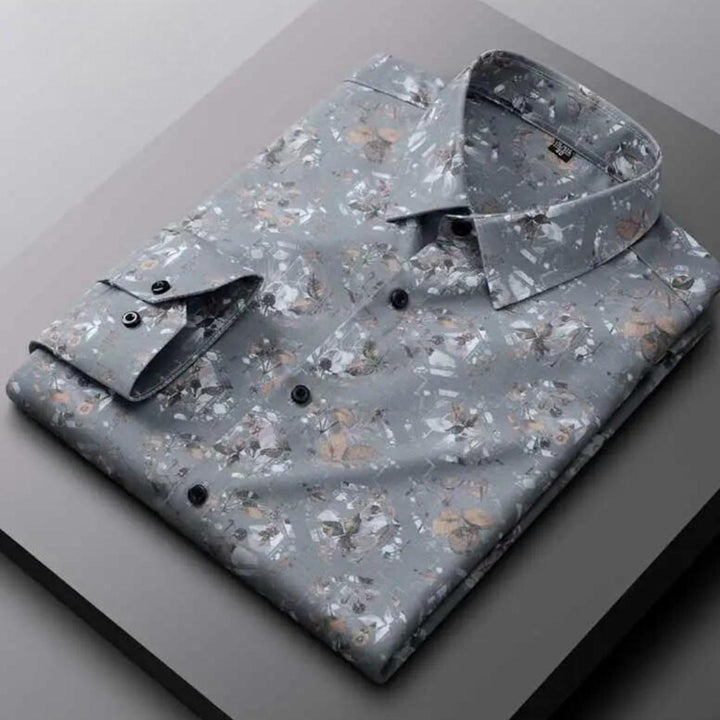 Men’s Printed Dress Shirt | Slim Fit Button-Down | Modern Casual Office Wear