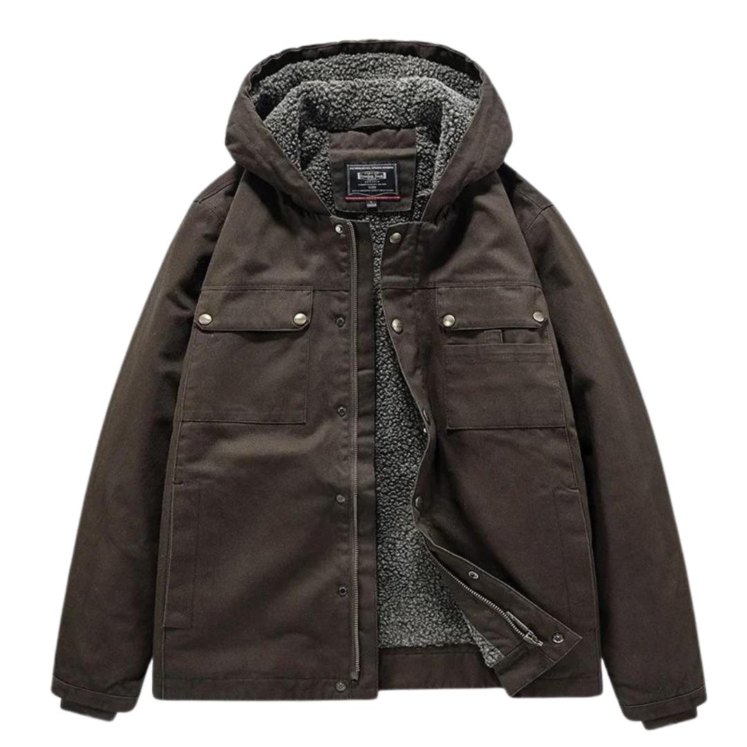 Veste utilitaire doublée sherpa | Toile épaisse | Indispensable par temps froid