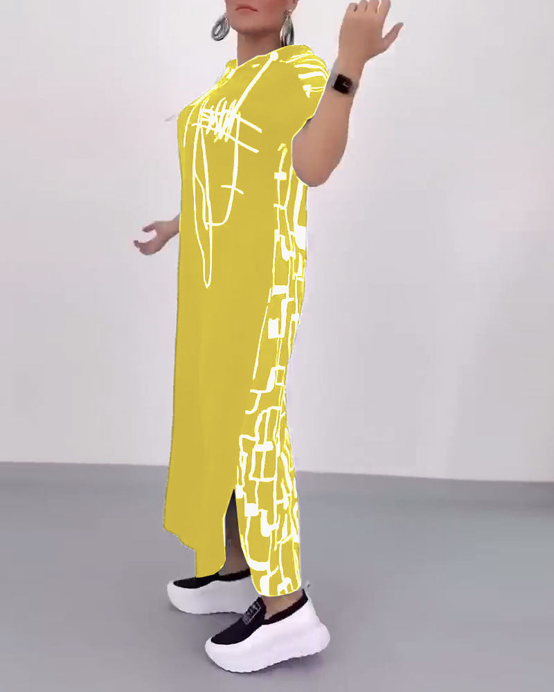 Ilana - Contrasting Maxi Dress with Zipper