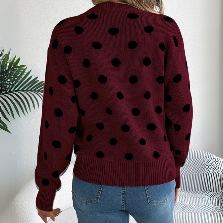 Maud - Elegant and Comfortable Polka Dot Knitted Sweater