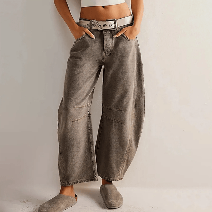 Wide-Leg Utility Jeans | Relaxed Fit | High-Rise Cotton Denim