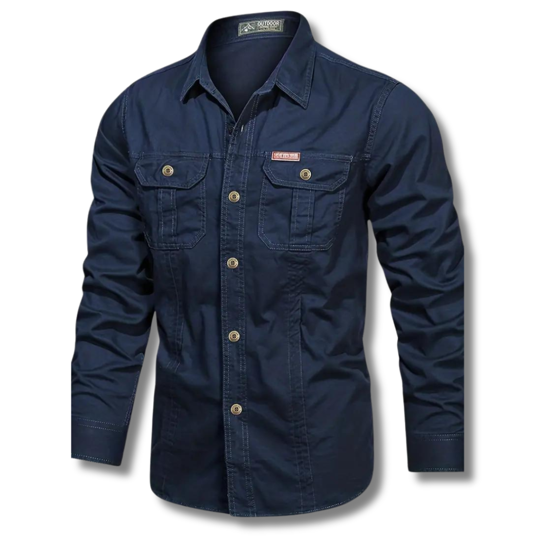 Men's Canvas Utility Shirt | Dual Chest Pockets & Rugged Cotton | Workwear-Inspired Style