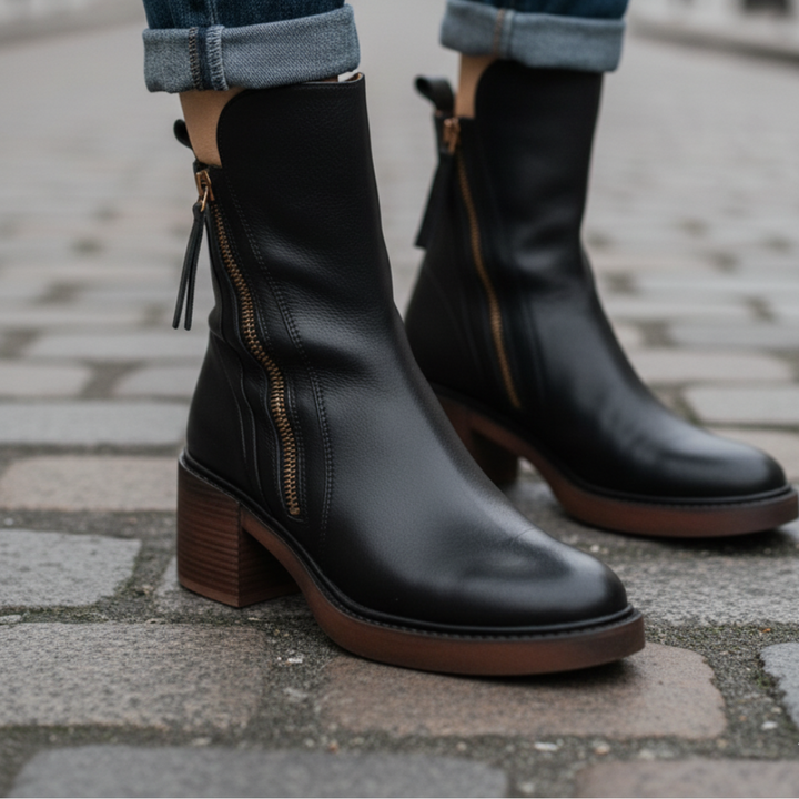 Helara - Stylish and Comfortable Black Leather Boots