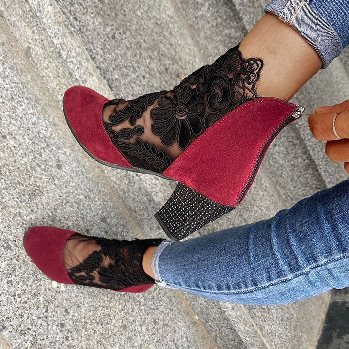 Capucine - Elegant Lace Ankle Boots