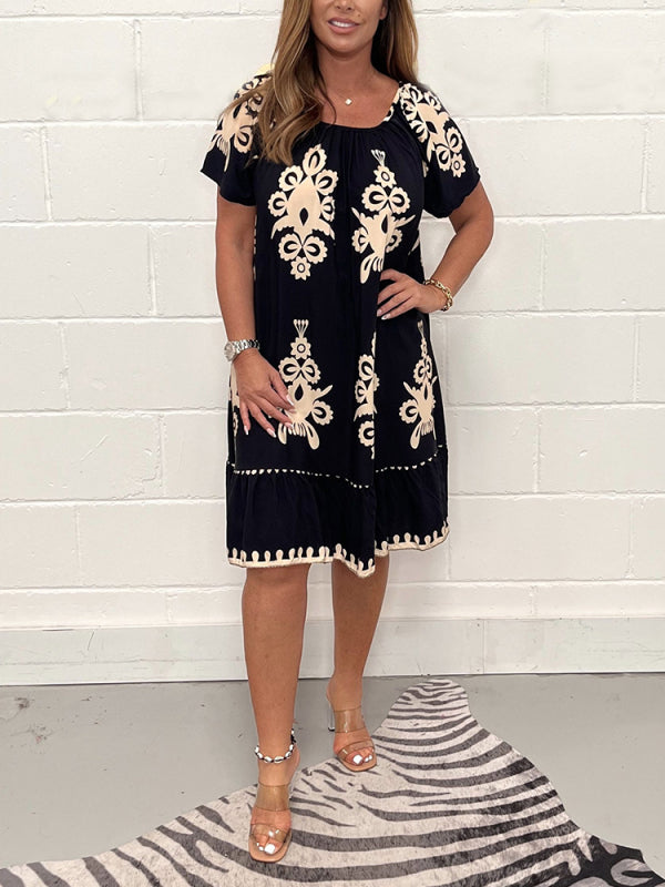 Freya - Vintage Printed Cotton Dress