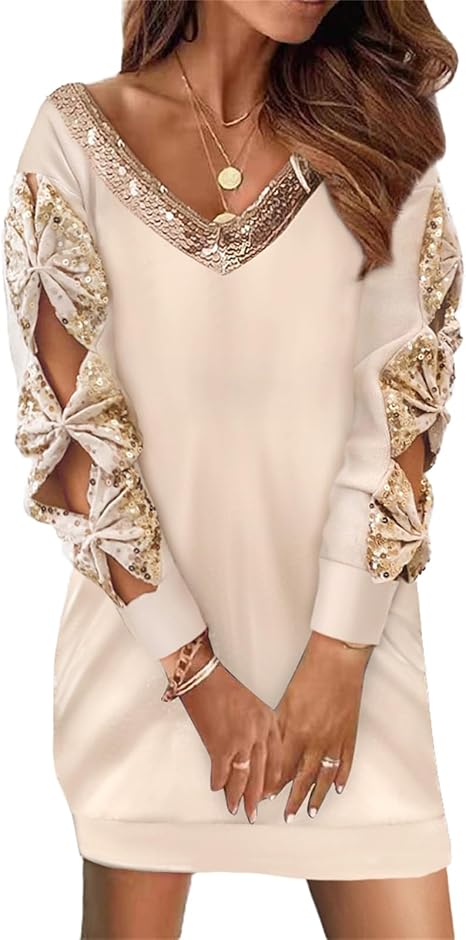 Doravine - Artistic V-Neck Dress - Casual Elegance and Modern Touch