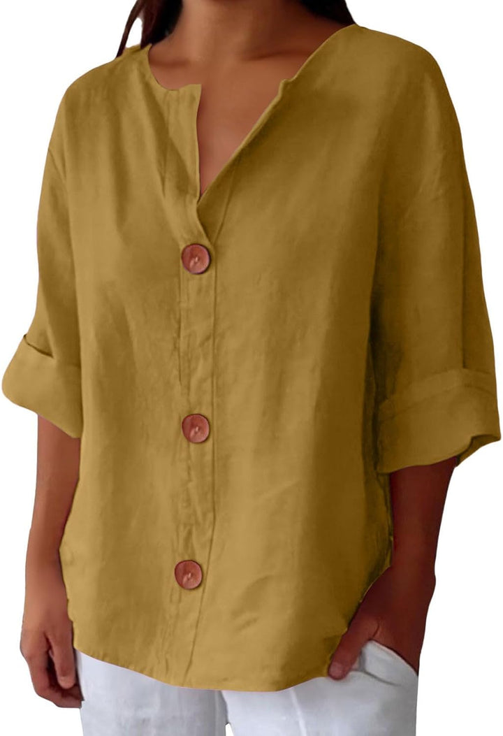 Dionelle - Casual Linen Blouse