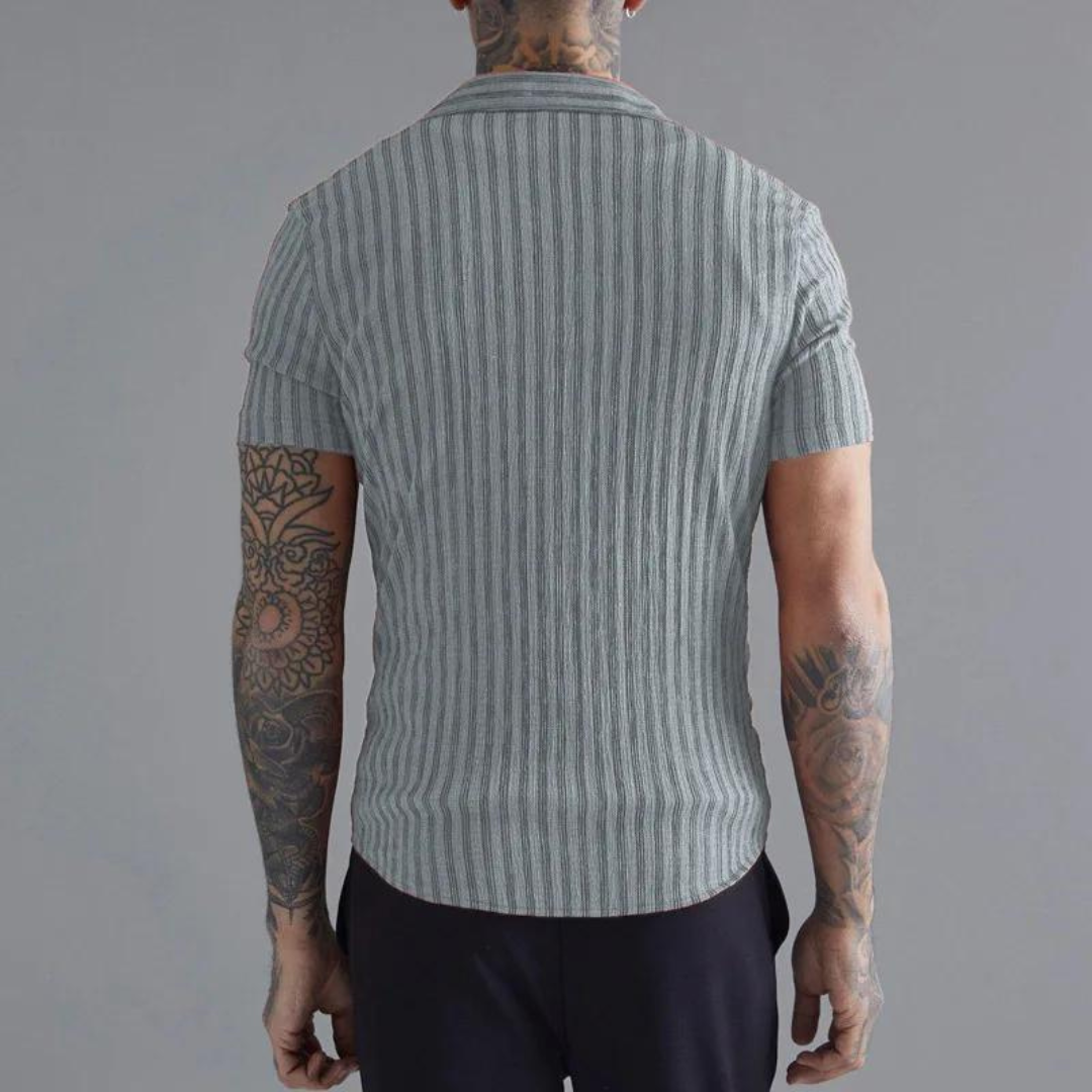 Striped Short-Sleeve Button Shirt | Men’s Summer Casual Top